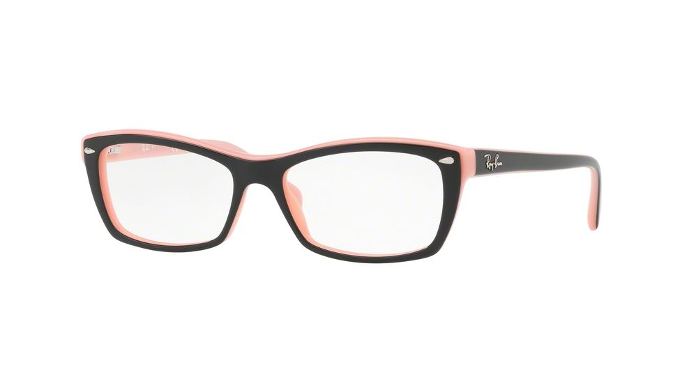 Ray-Ban RX5255 Progressive Prescription Eyeglasses 5024-51 - Top Black On Pink Frame