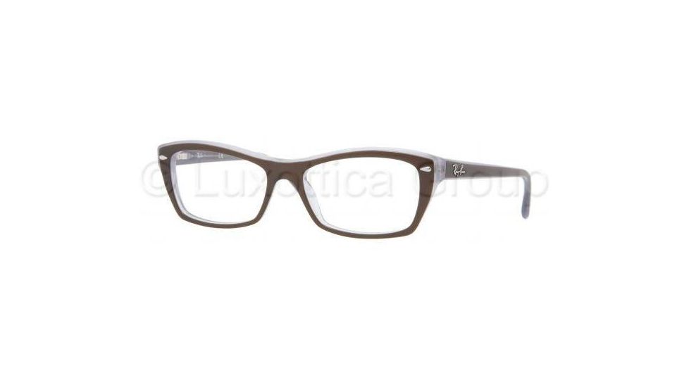 Ray-Ban RX5255 Progressive Prescription Eyeglasses 5076-5316 - Top Brown On Opal Azure Frame