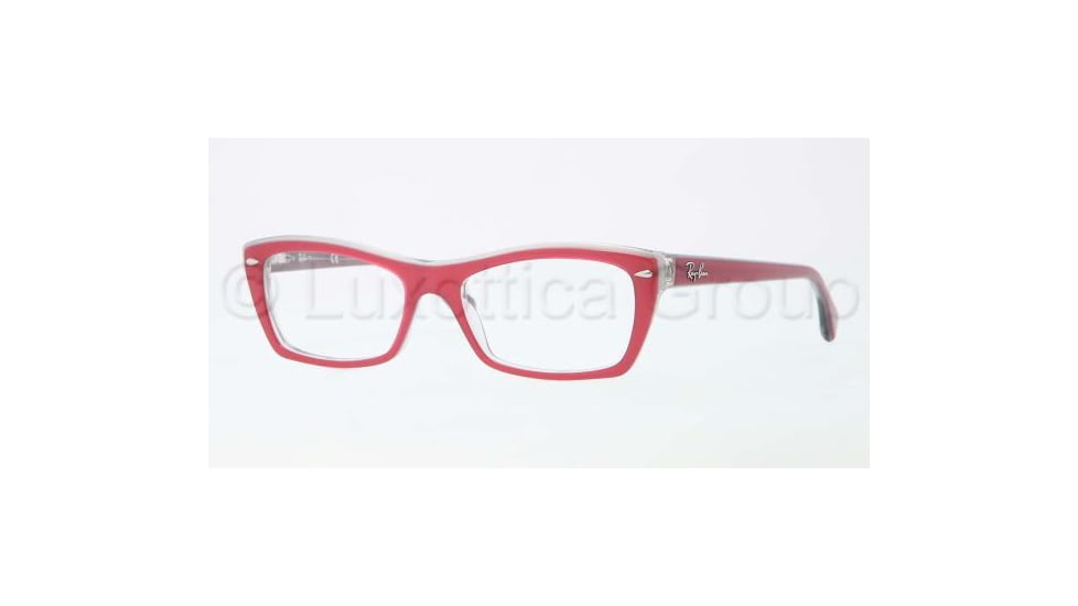Ray-Ban RX5255 Progressive Prescription Eyeglasses 5189-5116 - Top Fuxia on Grey Frame, Demo Lens Lenses