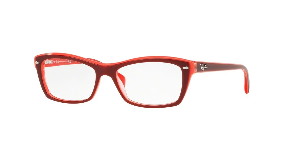 Ray-Ban RX5255 Progressive Prescription Eyeglasses 5777-51 - Top Fuxia/pink/transp Fuxia Frame