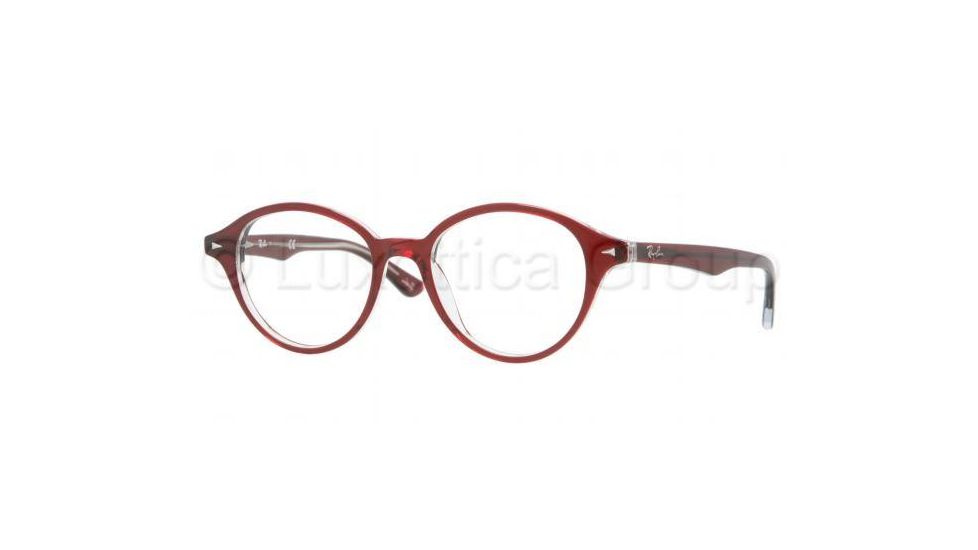 Ray-Ban RX5257 Progressive Prescription Eyeglasses 5112-4718 - Top Bordeaux / Transparent Red Frame, Demo Lens Lenses