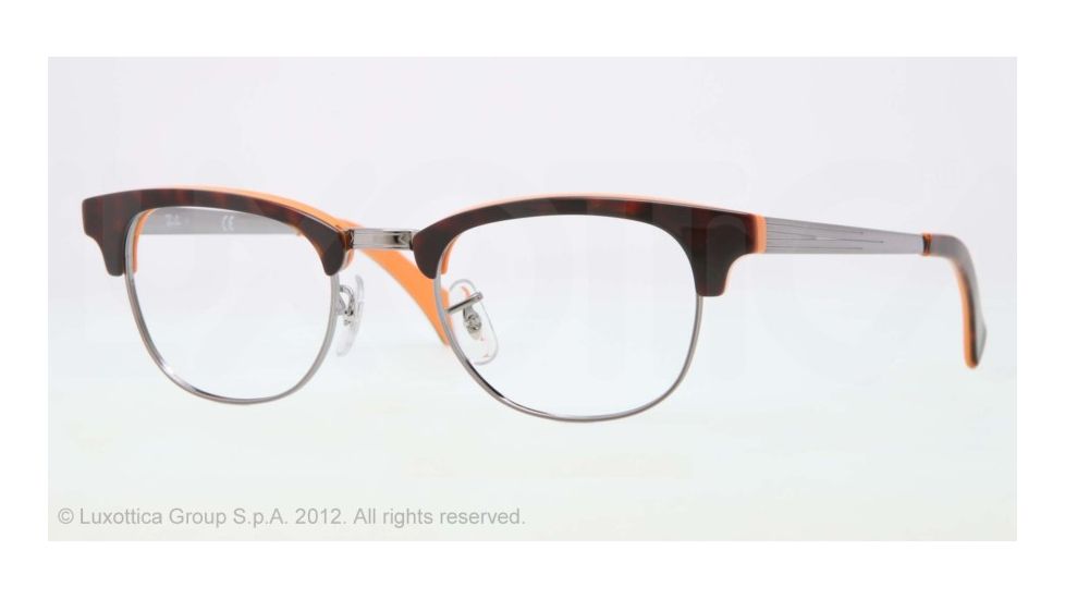 Ray-Ban RX5294 Bifocal Prescription Eyeglasses 5160-49 - Havana On Orange/gunmetal Frame, Demo Lens Lenses