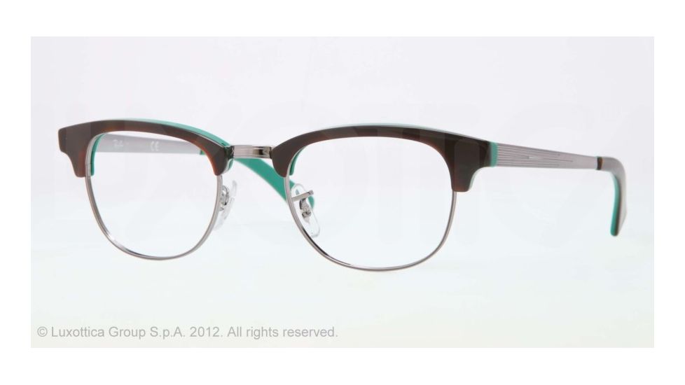 Ray-Ban RX5294 Bifocal Prescription Eyeglasses 5161-49 - Havana On Green/gunmetal Frame, Demo Lens Lenses