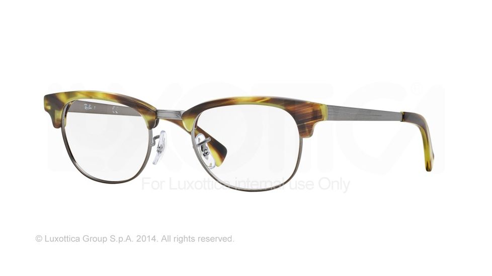 Ray-Ban RX5294 Bifocal Prescription Eyeglasses 5430-49 - Matte Stripped Green Havana Frame