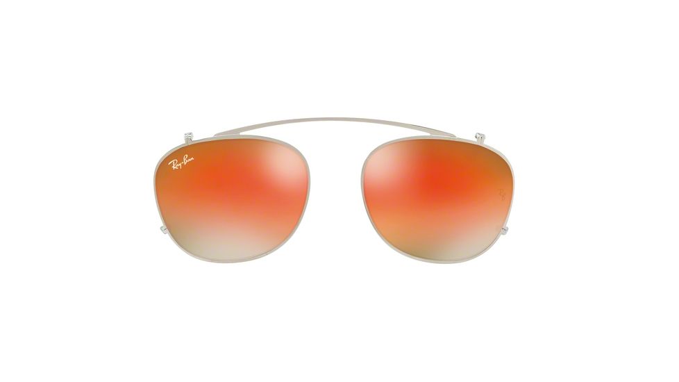 Ray-Ban RX6317C Clip-On Sunglasses 2501B6-49 - , Mirror Gradient Orange Lenses