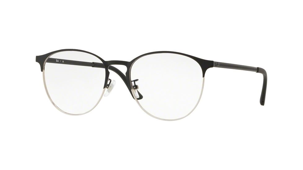 Ray-Ban RX6375F Eyeglass Frames 2861-55 - Silver On Top Black Frame
