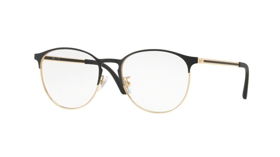 Ray-Ban RX6375F Eyeglass Frames 2890-55 - Gold Top In Black Frame