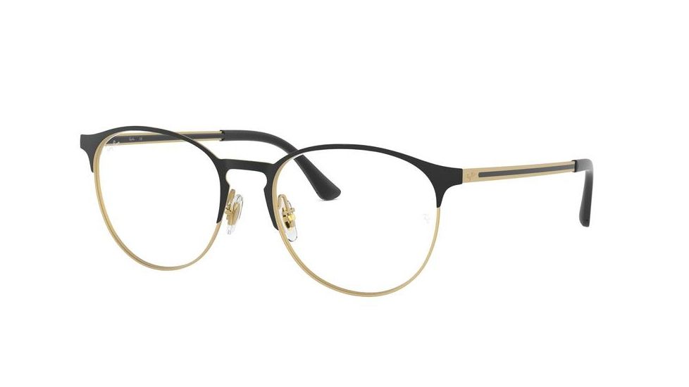 Ray-Ban RX6375F Eyeglass Frames 3051-55 - Matt Black On Rubber Gold