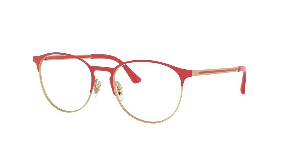 Ray-Ban RX6375F Eyeglass Frames 3052-55 - Matt Red On Rubber Gold