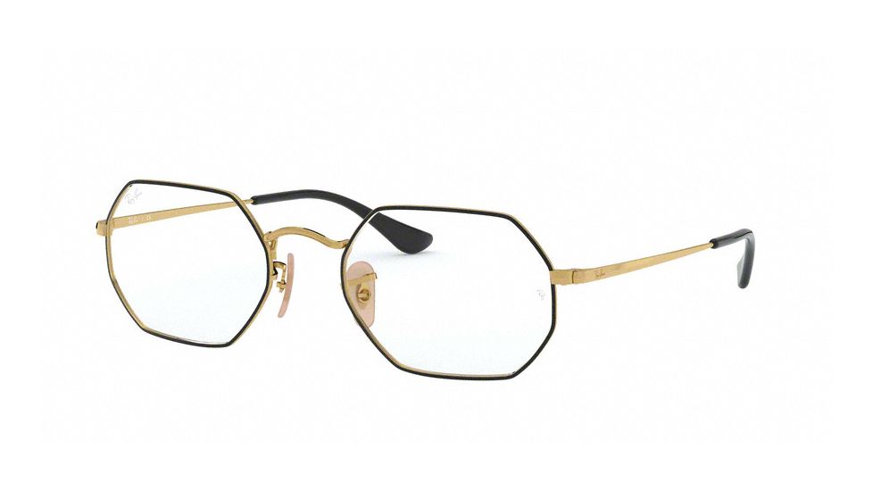 Ray-Ban RX6456 Progressive Prescription Eyeglasses, 51mm, Top Black On Gold, RX6456-2991-51-PRO