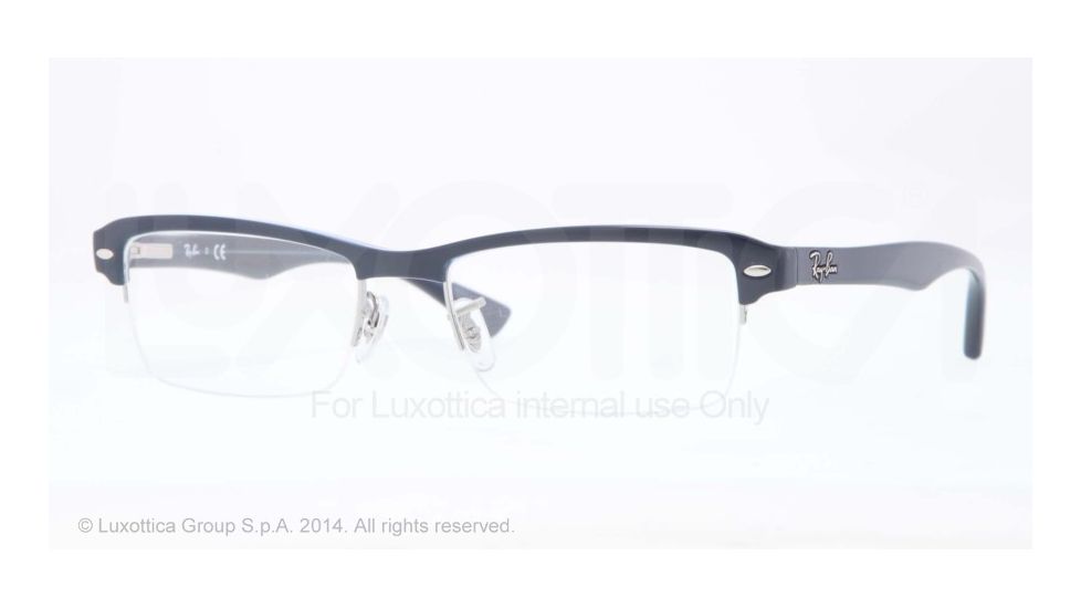 Ray-Ban RX7014 Eyeglass Frames 5246-52 - Top Blue On Trasparent Blue Frame