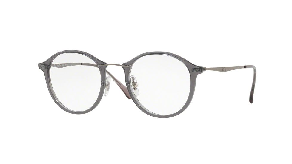 Ray-Ban RX7073 Single Vision Prescription Eyeglasses 5620-47 - Shiny Grey Frame