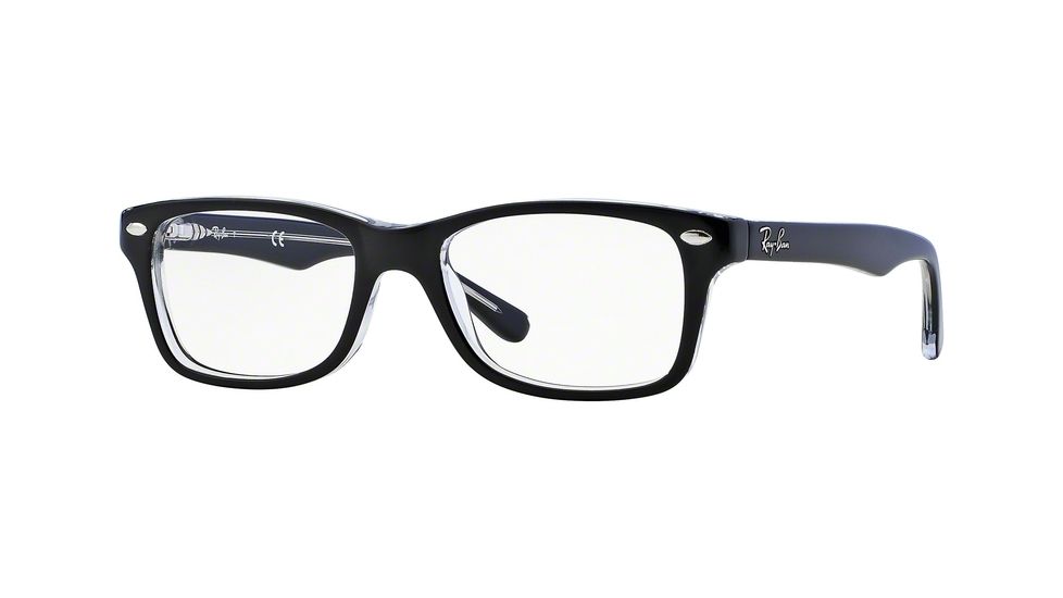 Ray-Ban RY1531 Eyeglass Frames 3529-46 - Top Black On Transparent Frame