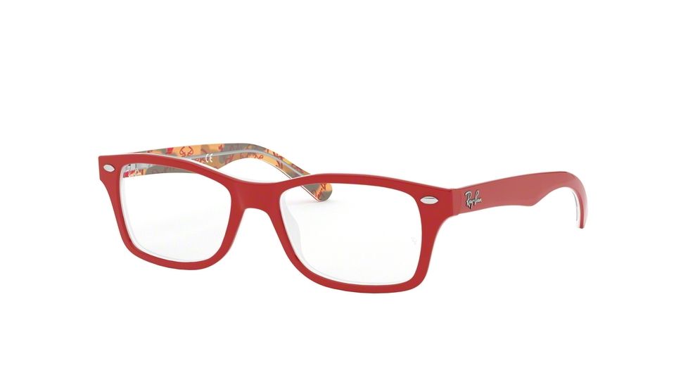 Ray-Ban RY1531 Eyeglass Frames 3804-46 - Red On Texture Red Brown