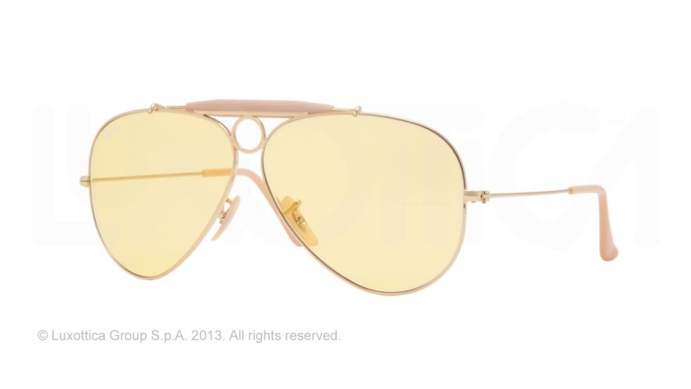 Ray-Ban Shooter Sunglasses RB3138 001/4A-58 - Shiny Gold Frame, White Photocromatic Lenses