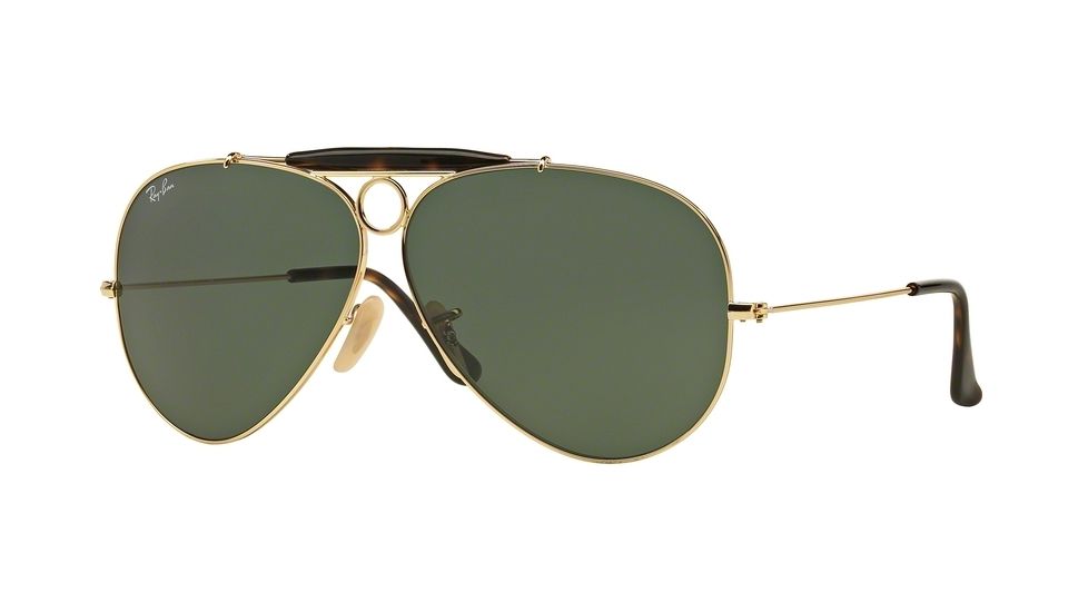 Ray-Ban Shooter Bifocal Sunglasses RB3138 with Lined Bi-Focal Rx Prescription Lenses RB3138-181-62 - Lens Diameter 62 mm, Frame Color Gold