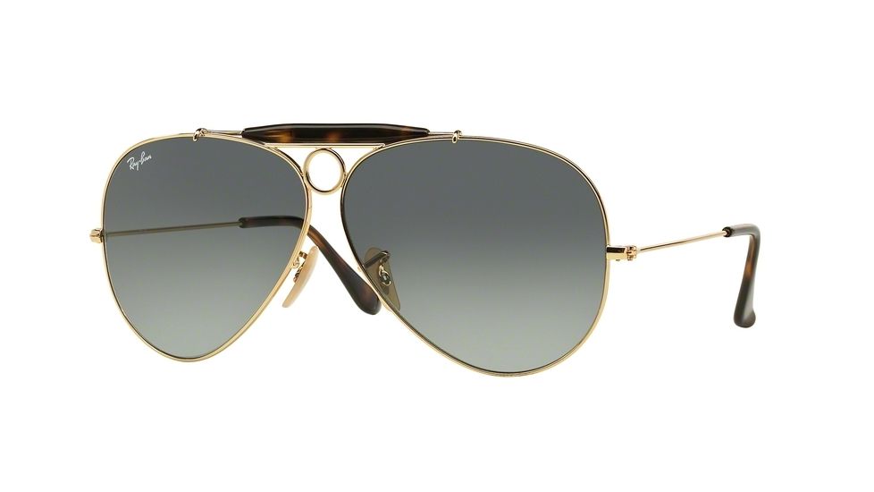 Ray-Ban Shooter Sunglasses RB3138 181/71-62 - Gold Frame, Light Grey Gradient Dark Grey Lenses
