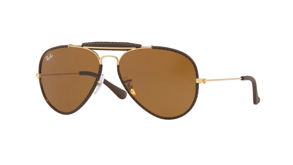 Ray-Ban Sunglasses RB3422Q 9041-58 - Leather Brown Frame, Brown Lenses