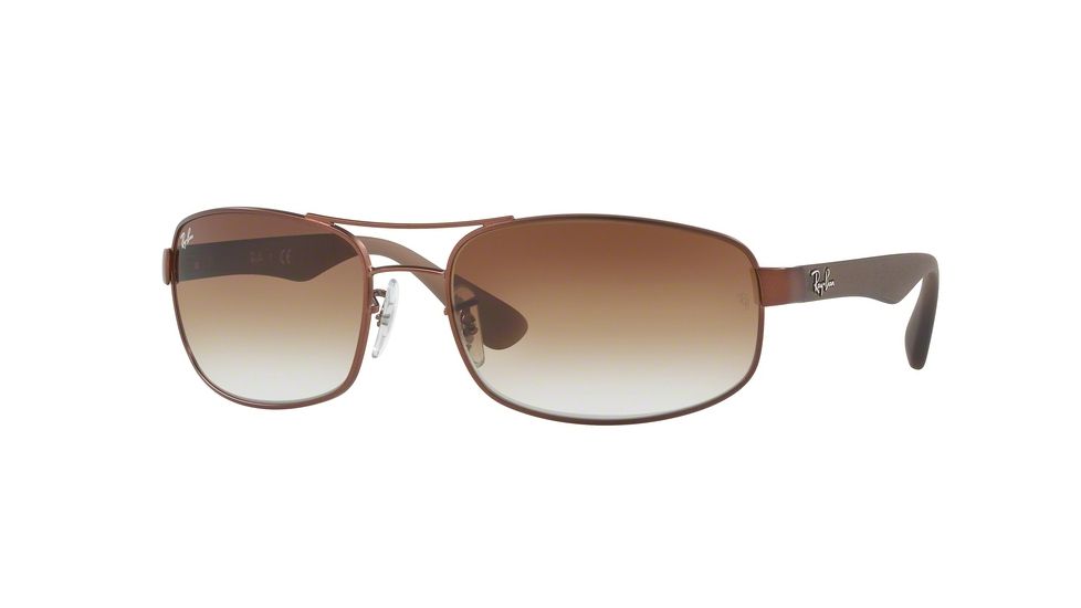 Ray-Ban RB3445 Sunglasses with No-Line Progressive Rx Prescription Lenses RB3445-012-13-61 - Lens Diameter 61 mm, Frame Color Matte Brown