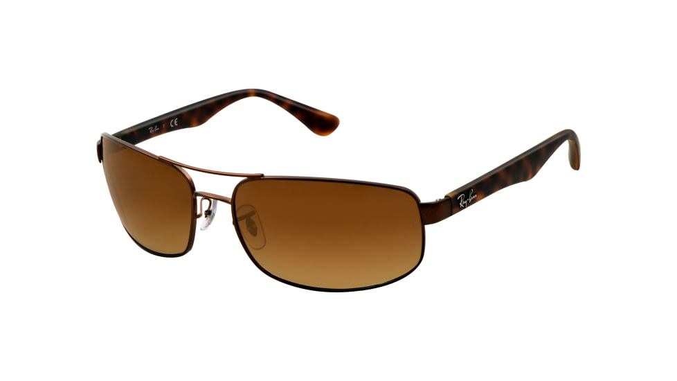 Ray-Ban RB3445 Sunglasses with No-Line Progressive Rx Prescription Lenses RB3445-012-85-6117 - Lens Diameter 61 mm, Frame Color Matte Brown