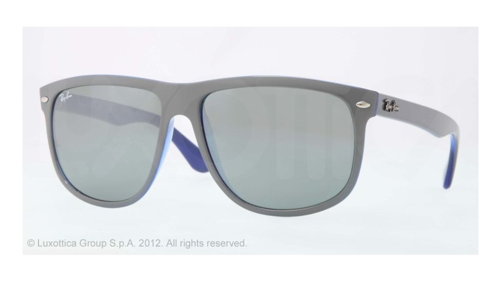 Ray-Ban Sunglasses RB4147 604140-56 - Top Light Grey On Light Blue Frame, Grey Mirror Lenses
