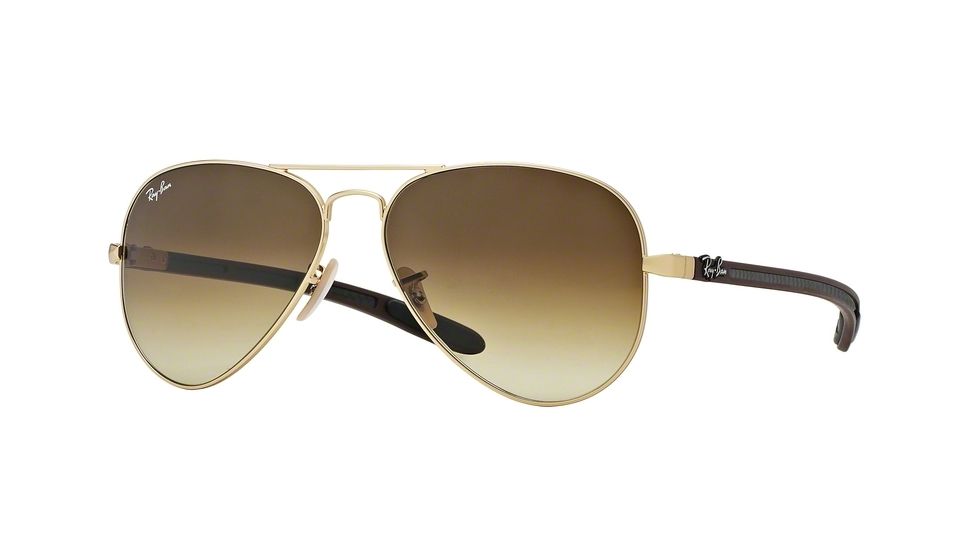 Ray-Ban Sunglasses RB8307 112/85-55 - Matte Gold Frame, Brown Gradient Dark Brown Lenses