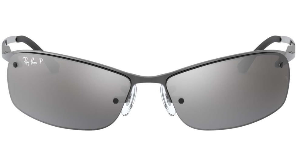 Ray-Ban Top Bar Sunglasses RB3183 004-82-6315 - Gunmetal Frame / Polarized Gray Mirror Silver Grad. Lenses