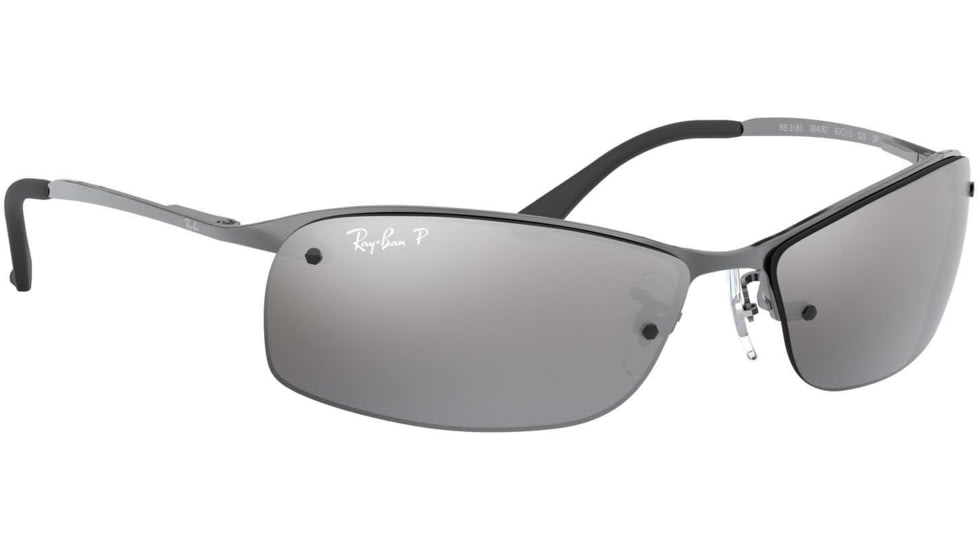 Ray-Ban Top Bar Sunglasses RB3183 004-82-6315 - Gunmetal Frame / Polarized Gray Mirror Silver Grad. Lenses