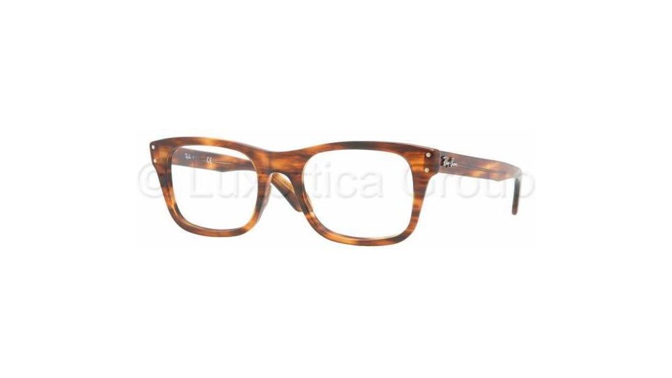 Ray-Ban RX5227 Single Vision Prescription Eyewear 2144-5220 - Striped Havana 