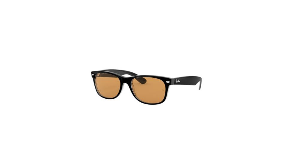 Ray-Ban Wayfarer RB2132 Sunglasses 63983L-55 - Black/Transparent Frame, Yellow Mirror Gold Lenses