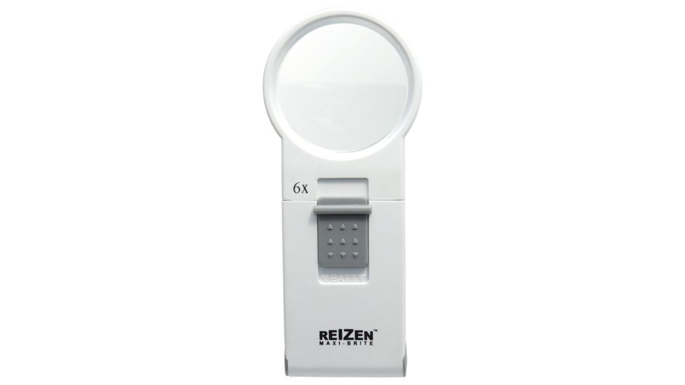 Reizen Maxi-Brite LED Handheld Magnifier Loupe - 6X, White R6976