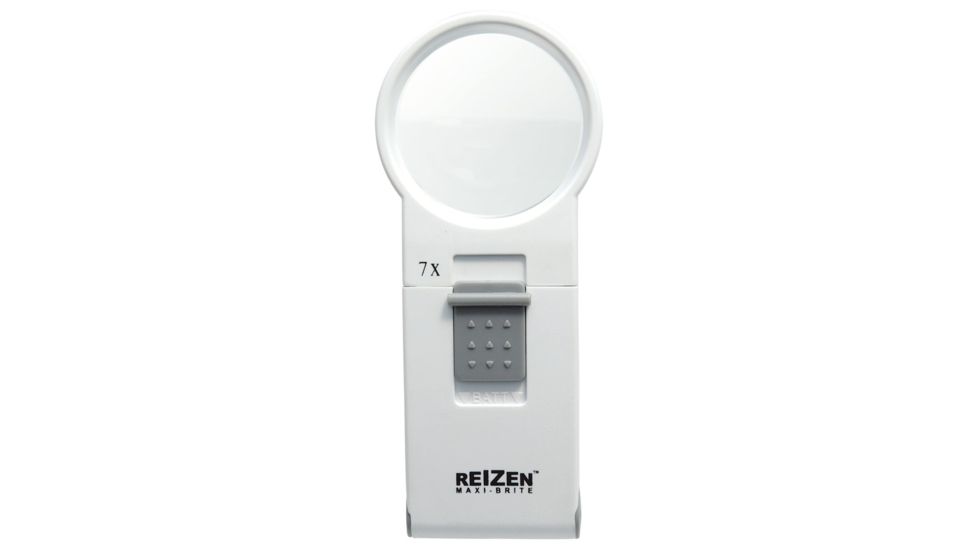 Reizen Maxi-Brite LED Handheld Magnifier Loupe - 7X, White R6977