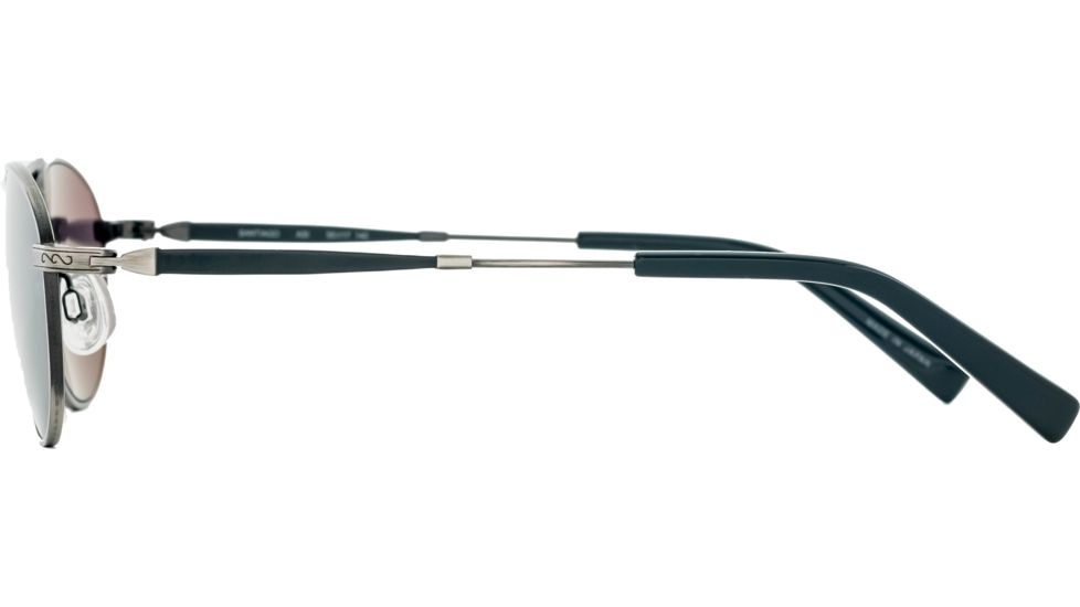 Reptile Sun Santiago Sunglasses, Antique Silver Frame, Titanium Black/Poly Lens, Polarized, SANBAS