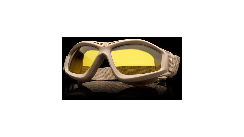 Revision Military Eyewear Bullet Ant Tactical Goggle Basic Kit - Yellow High-Contrast Lens, Tan Frame 4-0045-0138