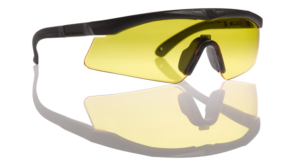 Revision Large Sawfly Shooting Glasses, Black Frame, Yellow Hight-Contrast Lens, Black, 4-0077-0121