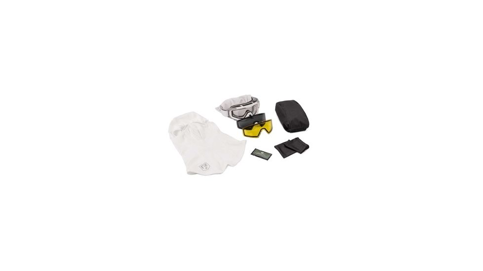 Revision Snowhawk Deluxe Goggle System w/  Clear, Solar, Yellow High-Contrast Lenses, White Frame, 4-0100-0005