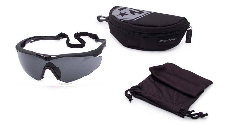 Revision Stingerhawk Eyewear System Basic Kit Shooting Glasses, Regular, Smoke, 4-0152-0024