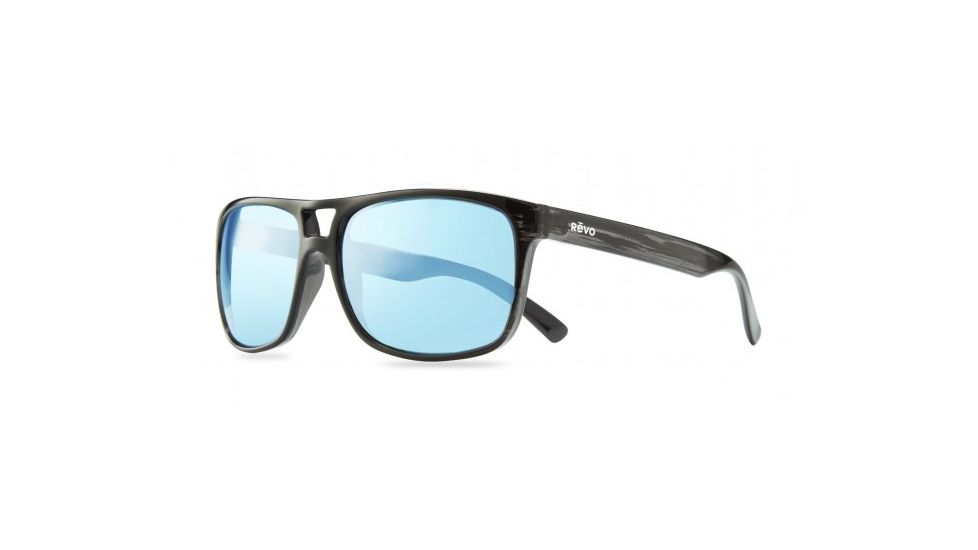 Revo Holsby Sunglasses, Black Woodgrain Frame, Blue Water Lens, Polarized, RE 1019 01 BL