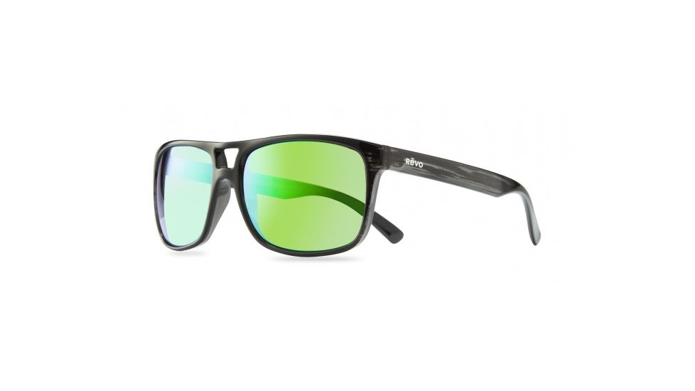Revo Holsby Sunglasses, Black Woodgrain Frame, Green Water Lens, Polarized, RE 1019 01 GN