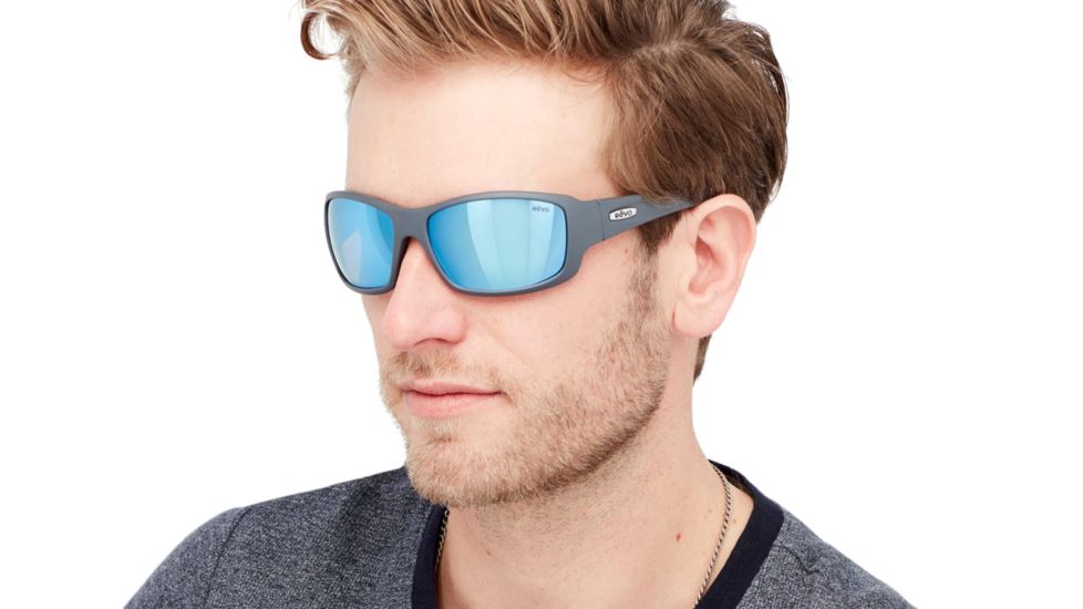 Revo Maverick Single Vision Prescription Sunglasses, Crystal Grey Frame, Polarized, RE 1098 00 BLSV