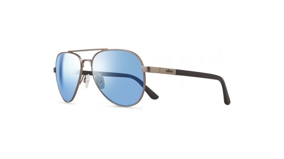 Revo Raconteur Single Vision Prescription Sunglasses, Gunmetal Frame, Polarized, RE 1011 00 BLSV