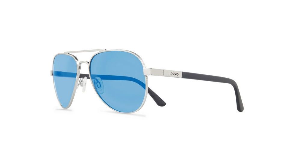 Revo Raconteur Single Vision Prescription Sunglasses, Chrome Frame, Blue Water Lens, Polarized-RE1011-03BLSV
