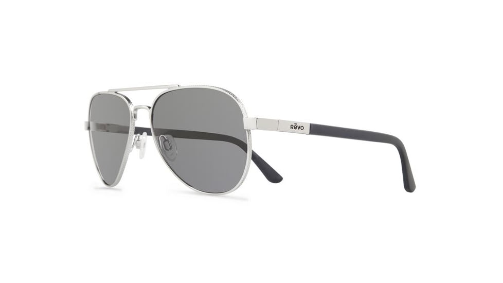Revo Raconteur Single Vision Prescription Sunglasses, Chrome Frame, Polarized, RE 1011 03 GYSV
