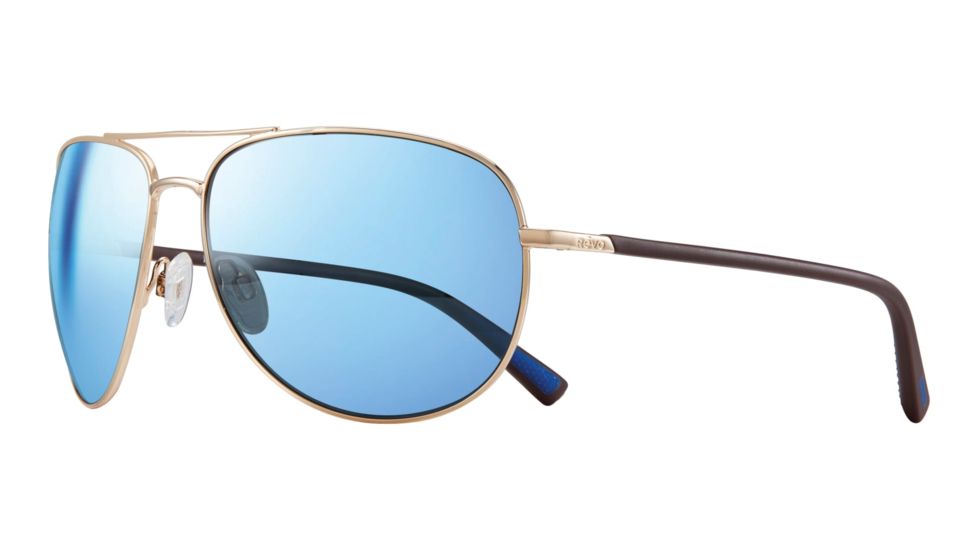Revo Tarquin Single Vision Prescription Sunglasses, Gold Frame, Polarized, RE 1083 04 BLSV