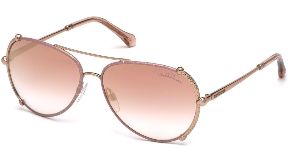 Roberto Cavalli RC1029 Sunglasses - Shiny Light Bronze Frame Color, Bordeaux Mirror Lens Color
