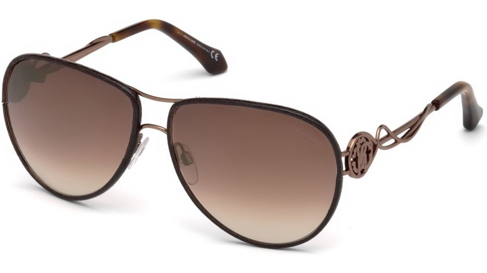 Roberto Cavalli RC1067 Sunglasses - Shiny Light Bronze Frame Color, Brown Mirror Lens Color