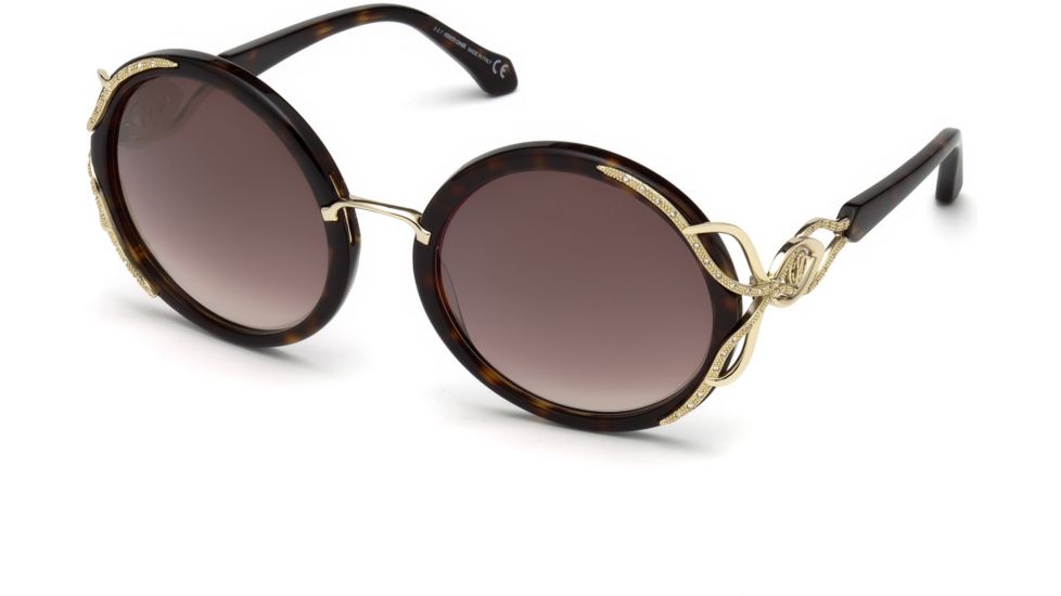 Roberto Cavalli RC1076 Sunglasses - Dark Havana Frame Color, Brown Mirror Lens Color