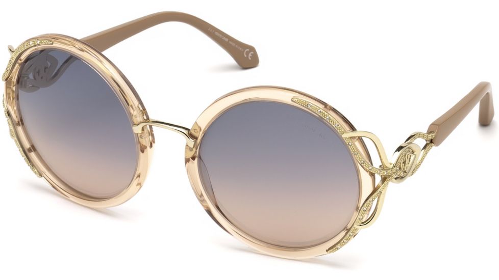 Roberto Cavalli RC1076 Sunglasses - Shiny Pink Frame Color, Blu Mirror Lens Color