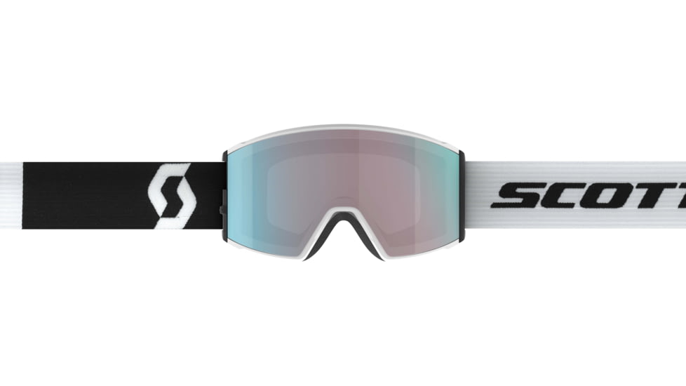 SCOTT React Goggle, Team White/Black/Enhancer Aqua Chrome, 4001997068351