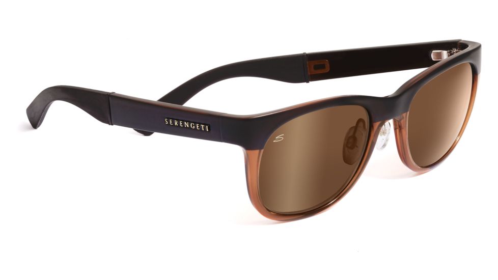 Serengeti Trapani Sunglasses - Satin Dark Brown Tortoise Frame, Drivers Gold Polarized Lenses 7600